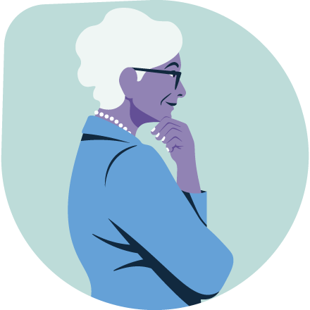 Illustration of an older woman.